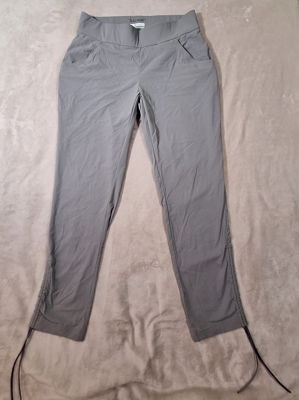 Columbia Anytime Casual Women's Ankle Pant Gray Stretch Hiking Active Pull-On M